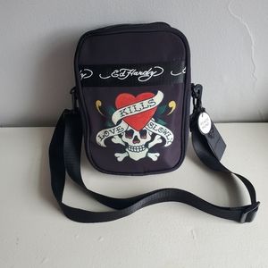 Ed Hardy Unisex Cross Body Bag With Adjustable And Removable Shoulder Strap